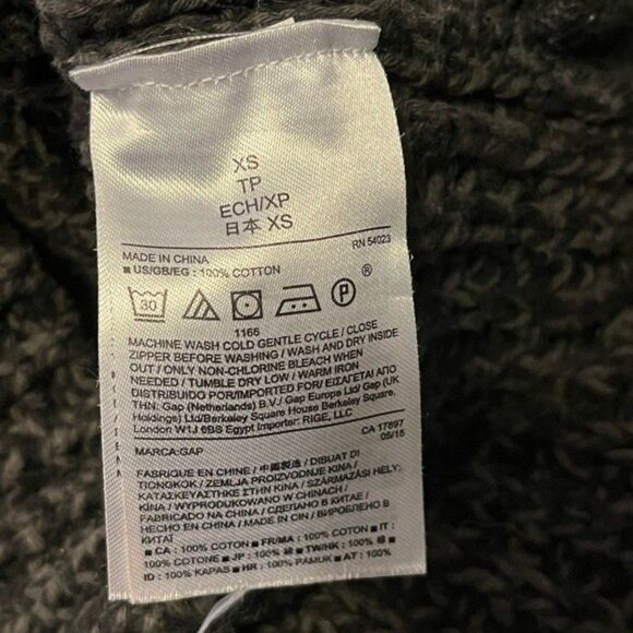 GAP Women’s Gray Chunky Knit Zip Up Sweater Size XS - Picture 7 of 7